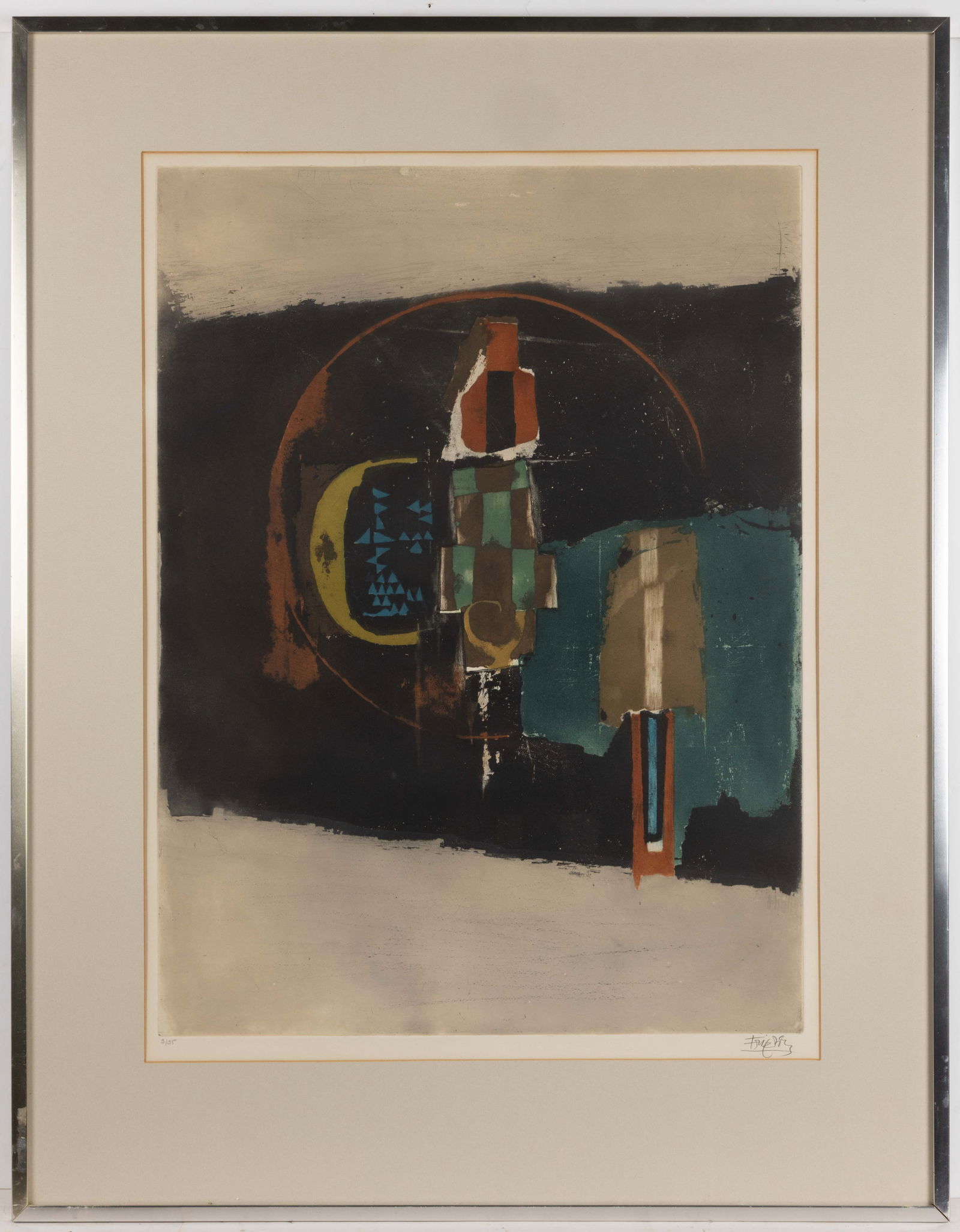 JOHNNY FRIEDLAENDER (GERMAN-FRENCH 1912-1992) ABSTRACT PRINT (1 of 3)