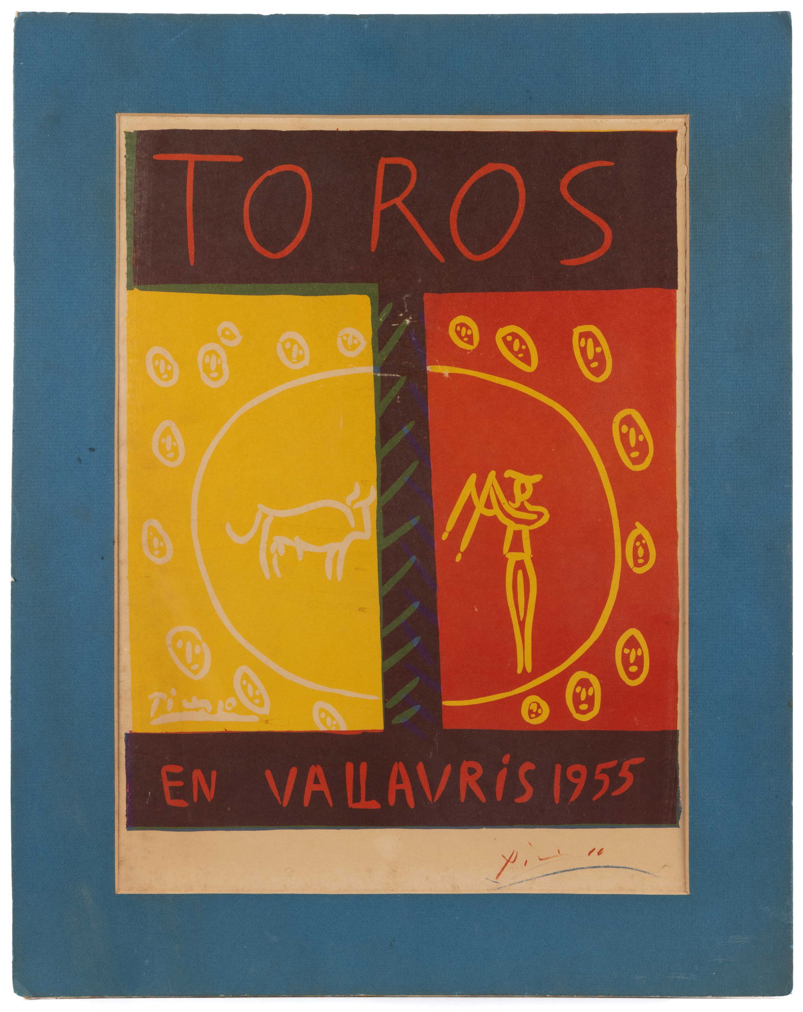 AFTER PABLO PICASSO (SPANISH, 1881-1973) "TOROS EN VALLAURIS" POSTER (1 of 2)