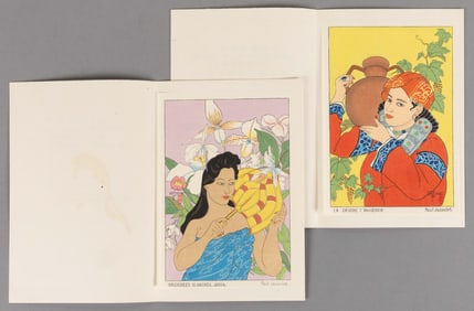 PAUL JACOULET (FRENCH, 1896-1960) CHRISTMAS CARD JAPANESE WOODBLOCK PRINTS, LOT OF TWO