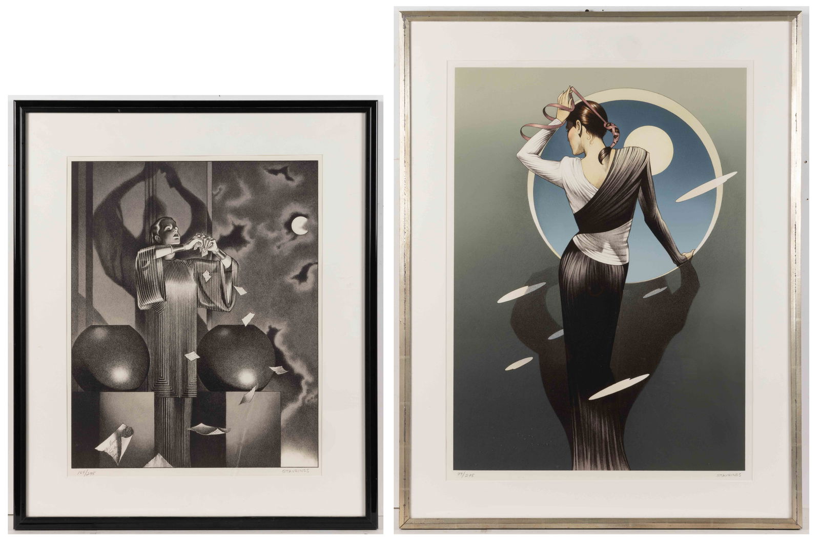 GEORGE STAVRINOS (AMERICAN, 1948-1990) SURREALIST PRINTS, LOT OF TWO (1 of 5)