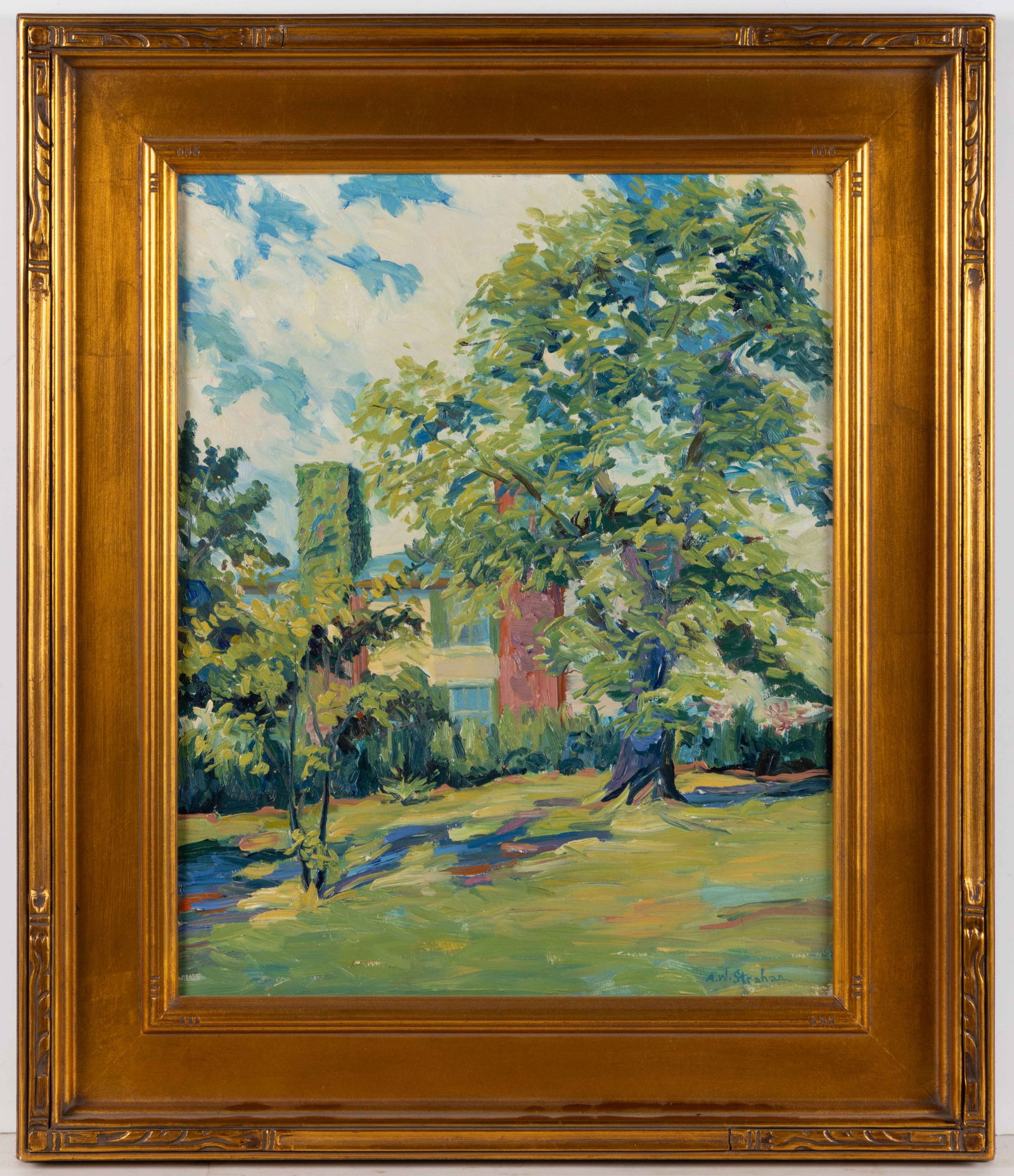 ALFRED WINFIELD STRAHAN (AMERICAN 1886-1965) PAINTING OF A HOUSE NEAR AFTON, VIRGINIA (1 of 4)