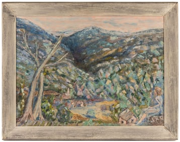 AMERICAN SCHOOL (20TH CENTURY) MODERNIST LANDSCAPE PAINTING