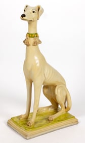 MARWAL INDUSTRIES HOLLYWOOD REGENCY / MID-CENTURY MODERN LARGE COMPOSITE GREYHOUND FIGURE