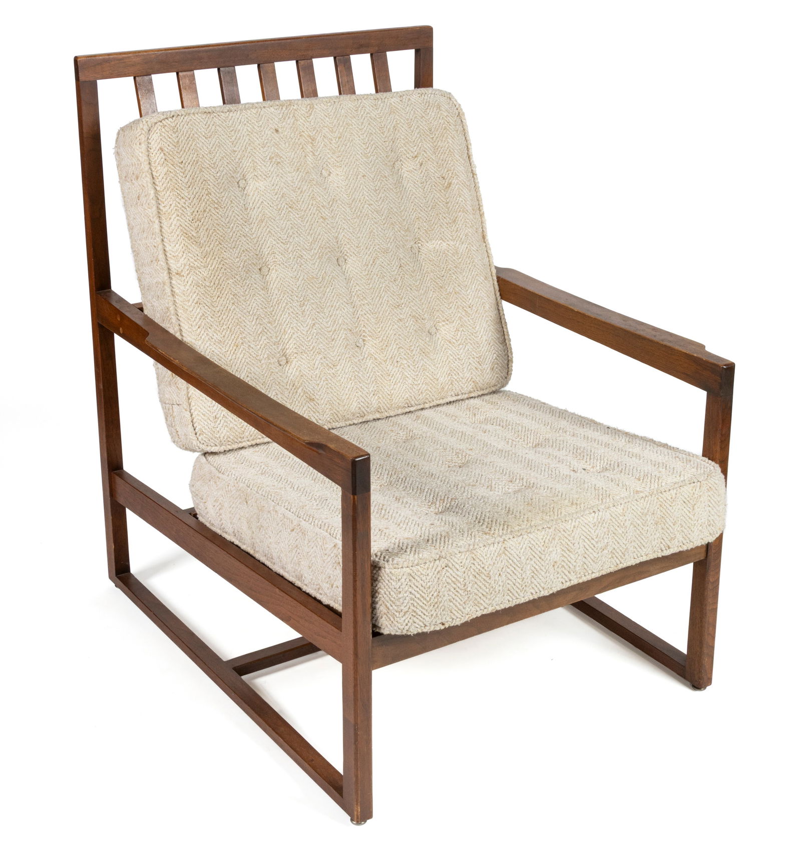 MID-CENTURY MODERN BORGE MOGENSEN-STYLE WALNUT HIGH-BACK LOUNGE CHAIR (1 of 5)