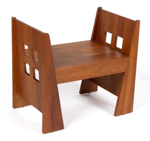 STICKLEY "LIMBERT" CRAFTSMAN / ARTS AND CRAFTS STYLE CHERRY WINDOW BENCH