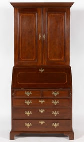 ENGLISH GEORGIAN INLAID MAHOGANY SECRETARY