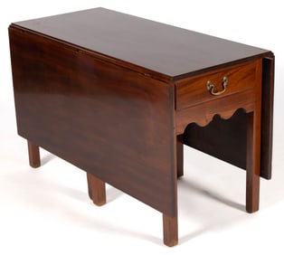 ENGLISH GEORGIAN MAHOGANY DROP LEAF DINING TABLE