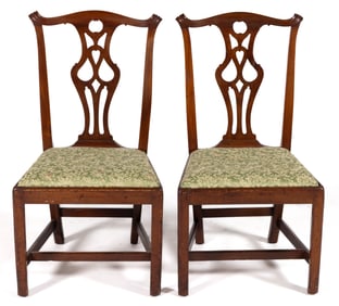 PAIR OF ENGLISH GEORGIAN MAHOGANY SIDE CHAIRS