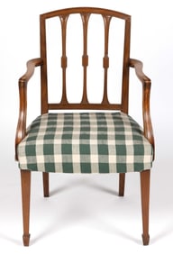 ENGLISH GEORGIAN CARVED MAHOGANY ARMCHAIR