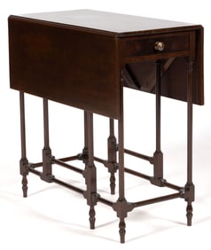 ENGLISH MAHOGANY DIMINUTIVE GATE-LEG FALL-LEAF STAND TABLE