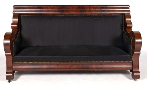 AMERICAN CLASSICAL MAHOGANY-VENEERED SOFA