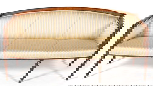 AMERICAN FEDERAL-STYLE INLAID MAHOGANY SOFA