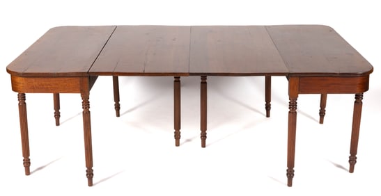 MID-ATLANTIC LATE FEDERAL TWO-PART MAHOGANY BANQUET TABLE