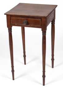 NEW ENGLAND INLAID BIRCH DIMINUTIVE STAND TABLE