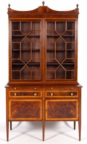 AMERICAN FEDERAL-STYLE INLAID MAHOGANY BOOK PRESS