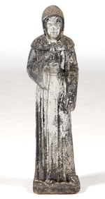 VINTAGE CAST-CONCRETE SAINT FRANCIS GARDEN STATUE