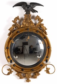 REPRODUCTION FEDERAL-STYLE CONVEX MIRROR