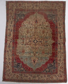 SEMI-ANTIQUE KESHAN PERSIAN ROOM-SIZE CARPET