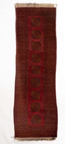 SEMI-ANTIQUE PERSIAN TURKMEN BOKHARA RUNNER RUG