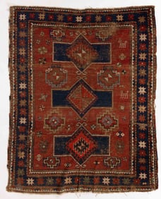 ANTIQUE CAUCASIAN KAZAK SCATTER RUG