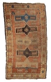 SEMI-ANTIQUE CAUCASIAN RUNNER RUG