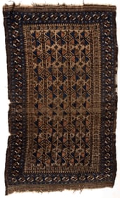 SEMI-ANTIQUE PERSIAN BALUCHI SCATTER RUG
