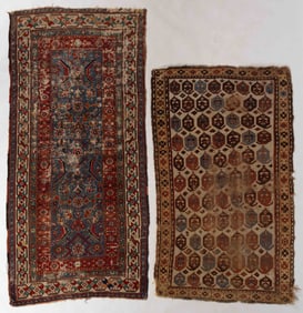 SEMI-ANTIQUE PERSIAN SCATTER RUGS, LOT OF TWO