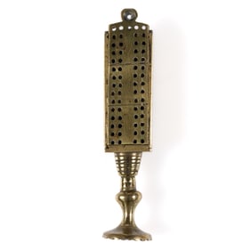 BRITISH BRASS DOMINO / GAME SET NOVELTY PIPE TAMPER