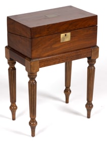 ENGLISH REGENCY-STYLE ROSEWOOD LAP DESK ON STAND