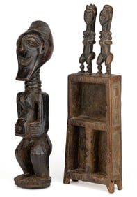 AFRICAN TRIBAL CARVINGS, LOT OF TWO