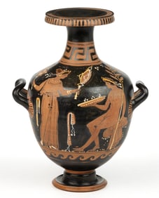 GREEK / APULIAN RED-FIGURE POTTERY HYDRIA / WATER JAR