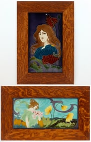 CARL SIGMUND LUBER (GERMANY, 1868-1934) FOR JOHANN VON SCHWARZ ART NOUVEAU-STYLE FRAMED TILES, LOT