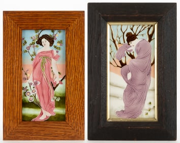 CARL SIGMUND LUBER (GERMANY, 1868-1934) FOR JOHANN VON SCHWARZ ART NOUVEAU-STYLE FRAMED TILES, LOT