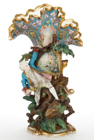 FRENCH OLD PARIS PORCELAIN HAND-PAINTED FIGURAL VASE