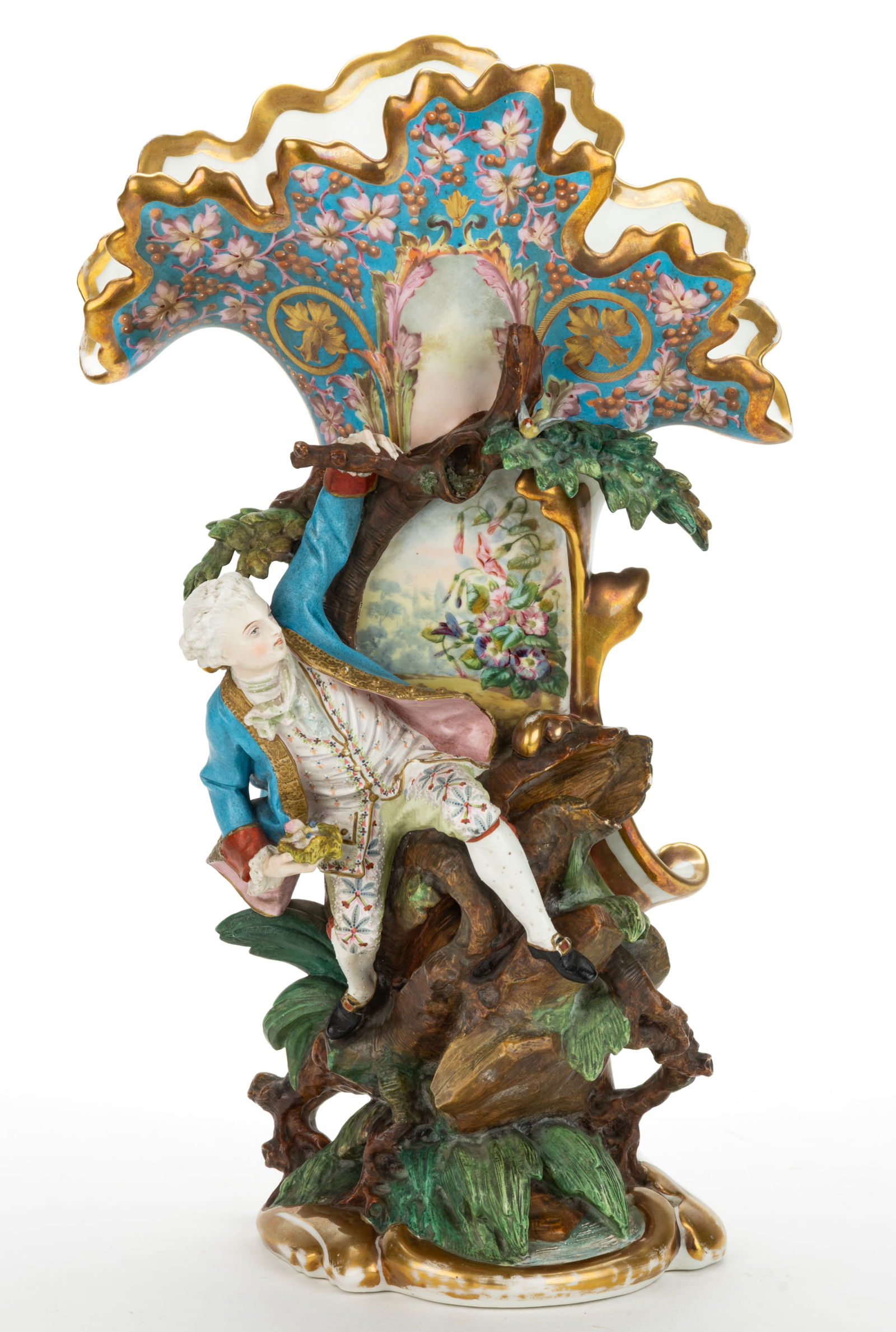 FRENCH OLD PARIS PORCELAIN HAND-PAINTED FIGURAL VASE (1 of 4)