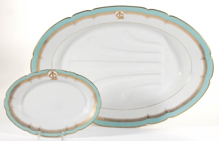 FRENCH OLD PARIS PORCELAIN PLATTERS, LOT OF TWO