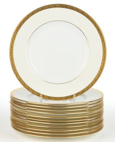 ENGLISH MINTONS FOR TIFFANY & CO. PORCELAIN SERVICE PLATES, LOT OF 12