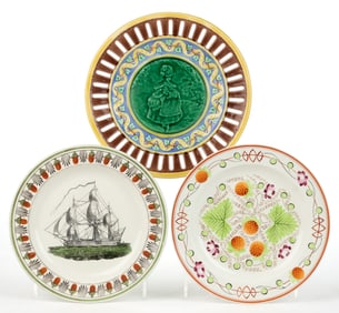 ENGLISH WEDGWOOD CERAMIC PLATES, LOT OF THREE