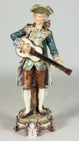CONTINENTAL MAJOLICA CERAMIC MONUMENTAL FIGURE