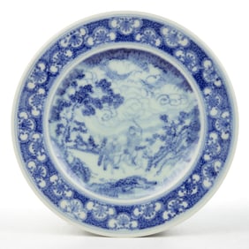 WILLIAM HENTSCHEL (1892-1962), ROOKWOOD ART POTTERY PORCELAIN PLATE