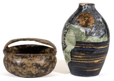 HIROSHI NAKAYAMA (JAPANESE / MASSACHUSETTS, B. 1947) STUDIO ART POTTERY BASKET