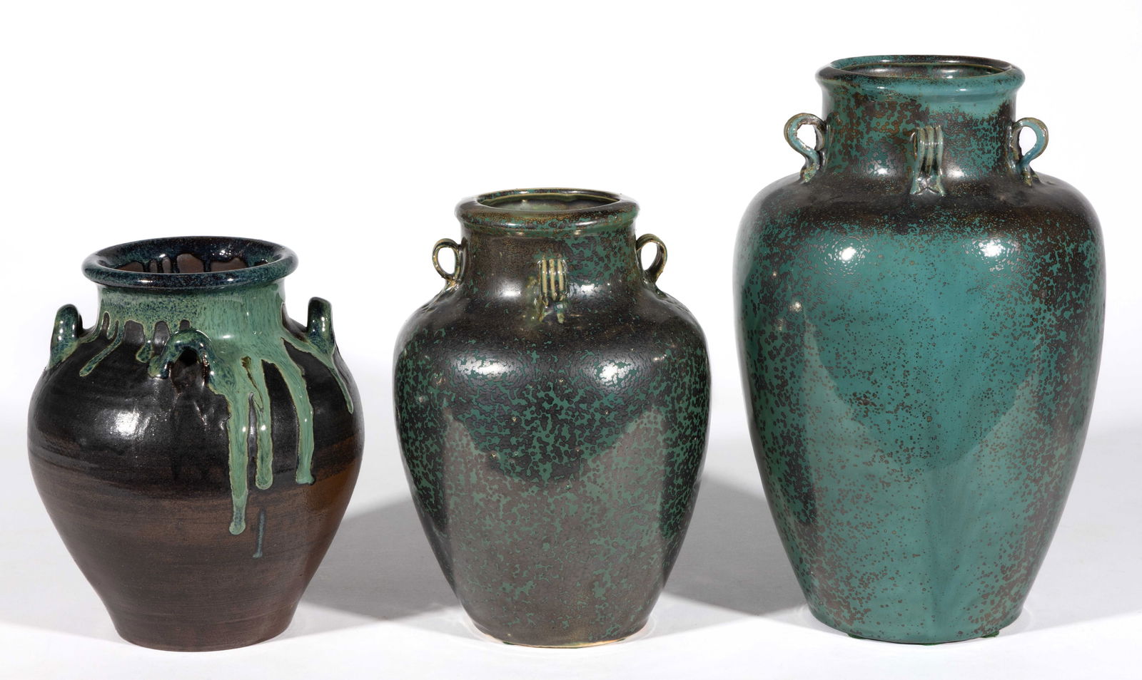 AMERICAN ART POTTERY JARS / VASES, LOT OF THREE (1 of 5)