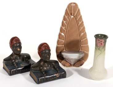 AMERICAN ART POTTERY AND OTHER CERAMIC ARTICLES, LOT OF FOUR
