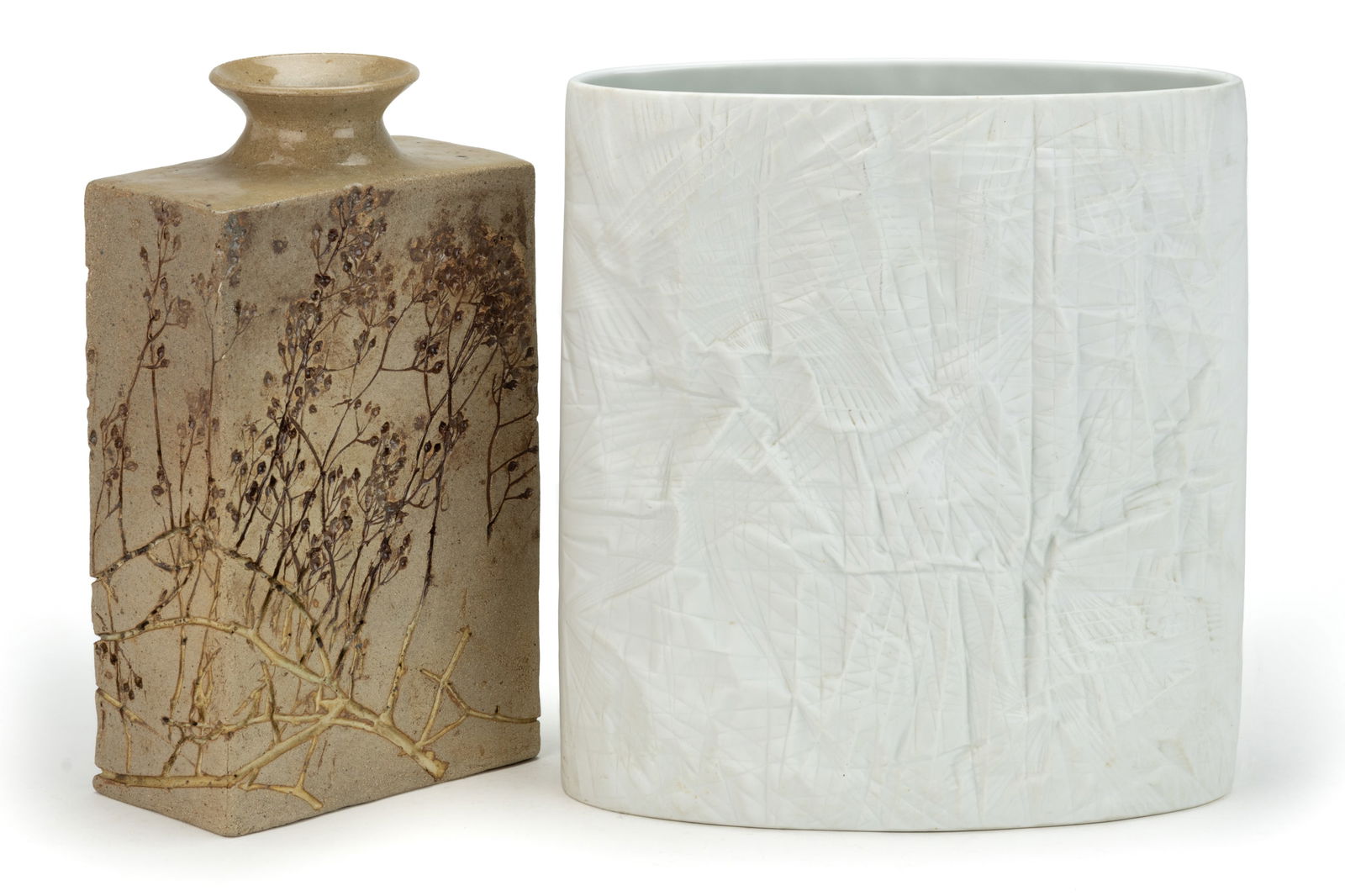 AMERICAN AND GERMAN STUDIO POTTERY VASES, LOT OF TWO (1 of 2)