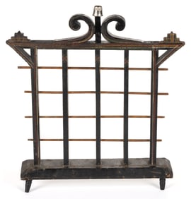 RARE SHENANDOAH VALLEY OF VIRGINIA PAINT-DECORATED POPLAR SEWING SPOOL RACK