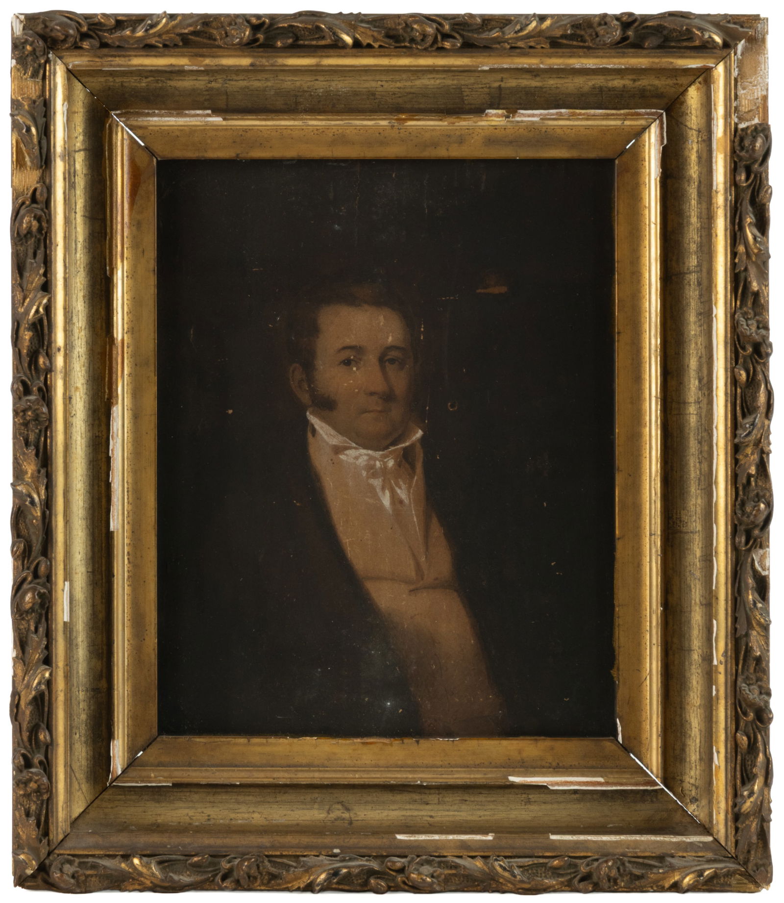 HUGH BRIDPORT (BRITISH-AMERICAN, 1794-1868), PORTRAIT OF DR. WAYT, PHILADELPHIA, PENNSYLVANIA: HUGH BRIDPORT (BRITISH-AMERICAN, 1794-1868), PORTRAIT OF DR. WAYT, PHILADELPHIA, PENNSYLVANIA, watercolor on paper laid to panel, depicting a gentleman with short brown hair and mutton chops wearing a
