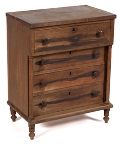 ROCKINGHAM CO., SHENANDOAH VALLEY OF VIRGINIA PAINT-DECORATED WALNUT CHILD'S BUREAU / CHEST OF