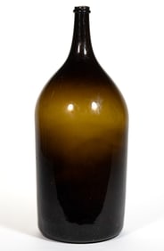 FREE-BLOWN BLACK GLASS SALMANAZER UTILITY BOTTLE