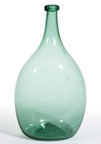 FREE-BLOWN CHESTNUT-FORM LARGE UTILITY BOTTLE / FLASK