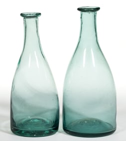 MIDWESTERN FREE-BLOWN TAPERED TOILET / CRUET BOTTLES, LOT OF TWO